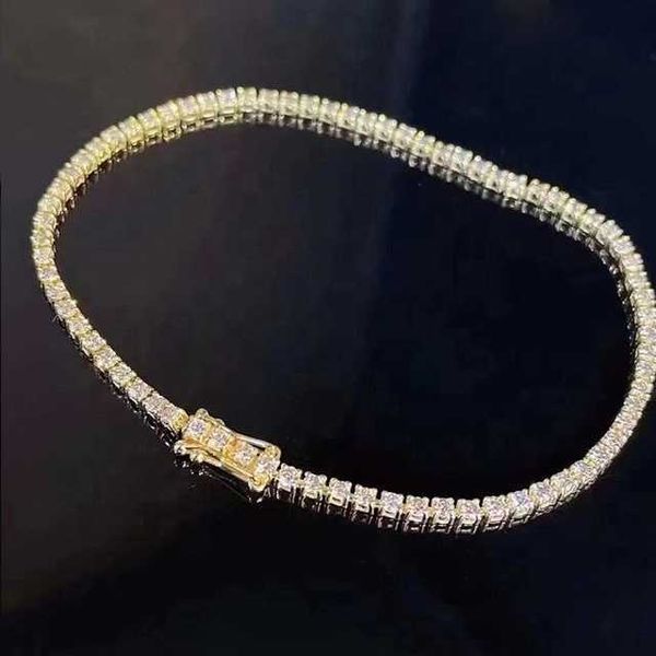 Xinfly Wholesale 18k Real Gold 2.00ctw Natural Diamond Square Tennis Bracelet