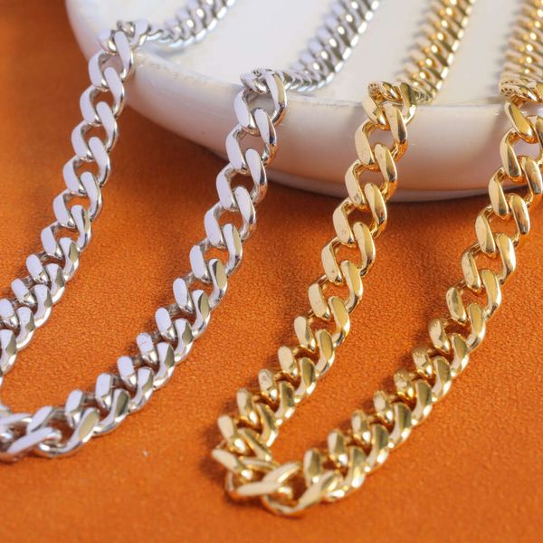Xinfly – bijoux classiques pour femmes, 5g, or pur 18 carats, jaune/blanc, épais 6mm, chaîne à maillons cubains épais, colliers de déclaration, vente en gros