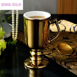 Xing Kilo Ierse Gouden Koffiekopje Nordic Golden Ceramic Cup Royal Court Gold Cup Christmas Gift Holiday Gift T191024