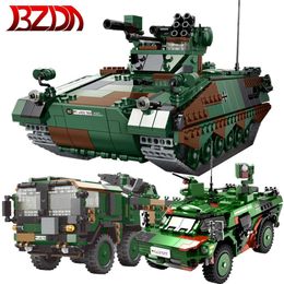 Xingbao Armes WW2 Série militaire Tank PZH2000 Grue Ensemble de camion blindé Blocs de construction MOC Briques Jouets éducatifs Garçon Enfants X0902