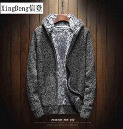Xingdeng Men Pulllaon chaud abordable à la mode épaisse à sweats à capuche hommes Sweatshirt zip à capuche mâle Vêtements de haut en fourrure W22022134933018292251