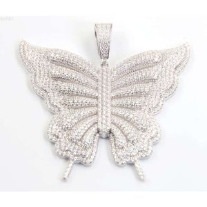 Xingguang aangepaste glinsterende vlinder Iced Out Moissanite Vvs d kleur sterling zilveren bling vlinder hanger