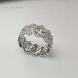 Xingguang Mode-sieraden Iriserende Moissanite Pass Diamond Tester Sterling Sier Ring voor Hip Hop Man