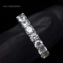 Xingguang Ronde Briljante S/9K/14K/Vvs Bling Moissanite Diamond Sterling Sier Ring voor volwassen man