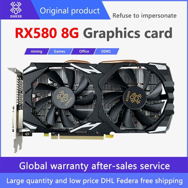 La carte graphique minière authentique d'origine Xingke RX 580 8GB 256Bit 2048SP GDDR5 convient au bureau de jeu AMD Radeon series Fact268i