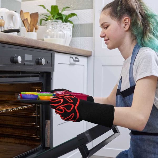 XINGYU BBQ gants ignifuge cuisine résistant aux hautes températures antidérapant mitaines de four cuisson Anti-brûlure aramide coton gril