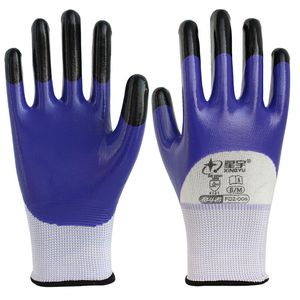 Xingyu Handbescherming Xingyu Beschermende handschoenen N513 Nitril versterkte dubbele slijtvaste niet -slip Comfortabele constructiebalk