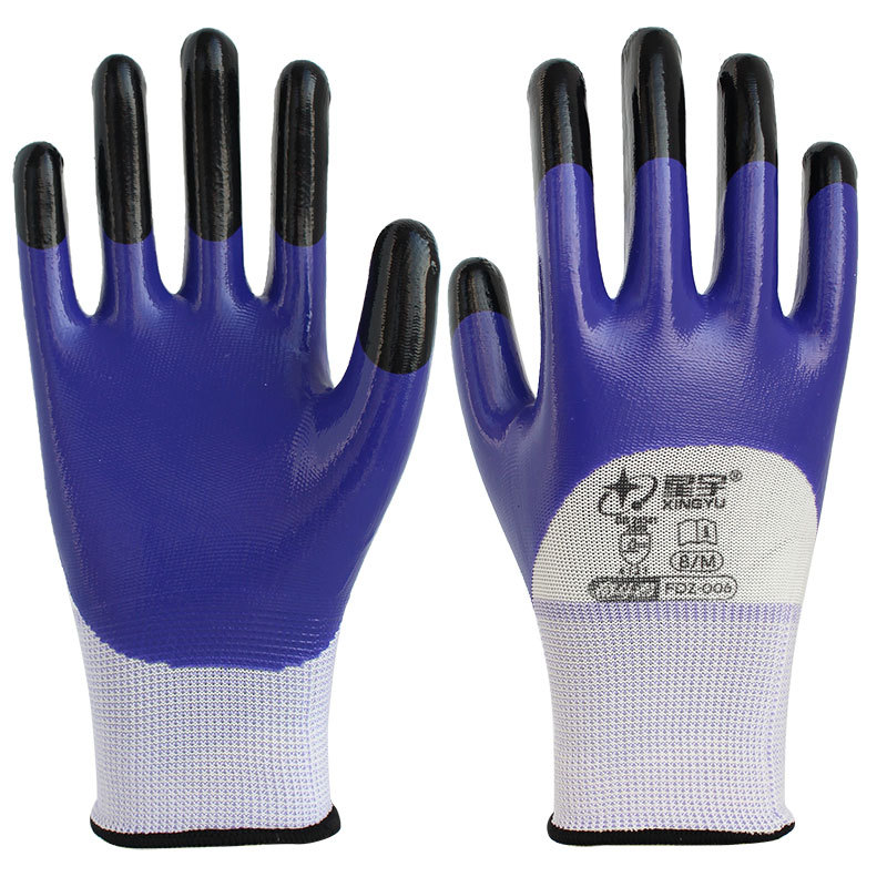 xingyu Hand Protection Xingyu Protective gloves N513 nitrile reinforced double wear resistant non slip comfortable construction bar