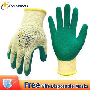 XINGYU gants de jardin lavables revêtement de Latex vert forte adhérence antidérapant 12 paires résistant à l'usure travail industriel de construction