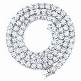 Xingyue Groothandel Men Women Hip-Hop Sieraden 5mm Sterling Sier Gra VVS Mossanite Moissanite Diamond Tennis Chain Necklace