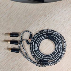 Xinhs 8 Cable Câble modulaire plaqué en argent noir argent avec prise audio remplaçable
