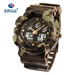 XINJIA Merk Stijl Japan Beweging Militaire Schokbestendige Digitale Horloges Leger Camouflage Sport LCD Mannen Outdoor Waterdicht