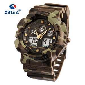 XINJIA marque Style japon mouvement militaire résistant aux chocs montres numériques armée Camouflage sport LCD hommes extérieur étanche