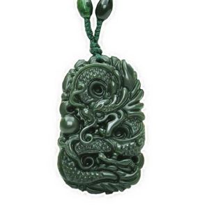 Xinjiang Hetian Jade Pendant Men039S Hanger Jade ketting Sapphire Zodiac Dragon Jade hanger mannelijk certificaat5612106