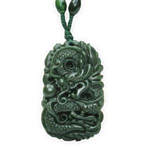 Xinjiang Hetian Jade pendentif Men039s pendentif Jade collier saphir zodiaque Dragon Jade pendentif mâle certificat 7287749