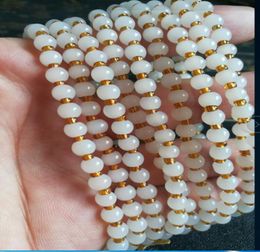 Livraison de collier de perles de jade blanc hetian du Xinjiang B80129803293