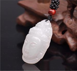 Xinjiang White Jade Boeddha Hoofd Pendant Natuurlijke authentieke Afghanistan Baiyu Guanyin Hoofd Jade Pendant Pendant3987257