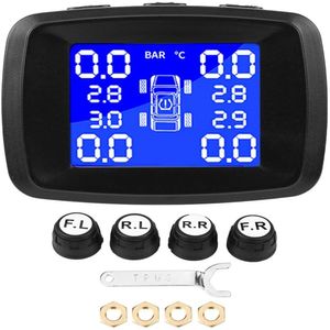 XINMY-sistema de supervisión de presión de neumáticos TPMS para coche, Kit de Monitor LCD con 4 sensores externos internos, encendedor de cigarrillos