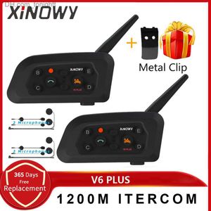 XINOWY V6 PLUS moto Bluetooth 1200M casque Interphone duplex intégral pour 6 coureurs BT sans fil Motocicleta Interphone casques Q230830