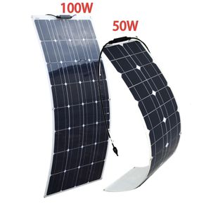 XINPUGUANG Panel solar flexible 16V 100W 50W Cargador 12V 24V Sistema de celda de batería para autocaravana camper balcón Ranch Fence 240110