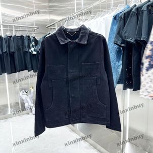 Xinxinbuy 2024 Hommes Designer Manteau Veste Motif Lettre en relief Pantalon à manches longues Denim Femmes Blanc Kaki Noir Bleu S-2XL