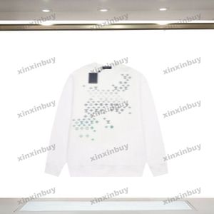Xinxinbuy 2024 Hommes Designer Sweat à capuche Sweat-shirt Lettre d'impression en coton à manches longues Femmes Bleu Noir Blanc Gris S-2XL
