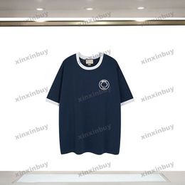 Xinxinbuy 2024 Hommes Designer T-shirt tricoté T-shirt Double lettre broderie 1921 femmes noir blanc gris bleu rouge XS-XL