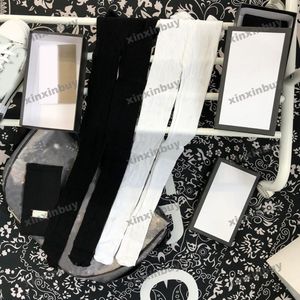 Xinxinbuy 2024 hombres diseñador París medias de seda calcetines atractivos doble letra jacquard encaje mujeres negro blanco XS-XL