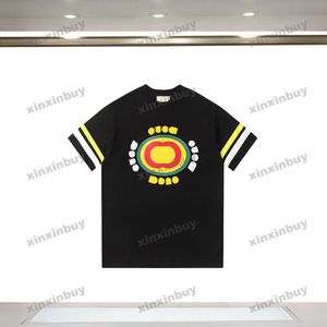 Xinxinbuy 2024 Mannen Designer T-shirt 1921 Dubbele Brief Afdrukken Liefhebbers Ronde Hals Korte Mouw Katoen Vrouwen Zwart XS-2XL