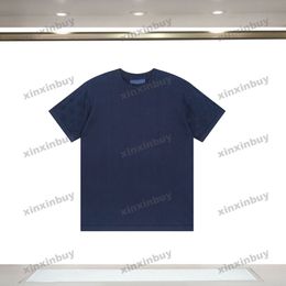 Xinxinbuy 2024 Hommes Designer Tee T-shirt Bras Jacquard Manches Lettres 1854 Femmes Noir Blanc Gris Bleu Rouge XS-XL