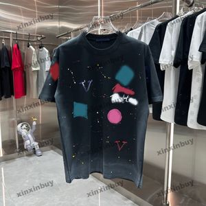 xinxinbuy 2024 hommes Designer tee t-shirt lettre de couleur graffiti imprime