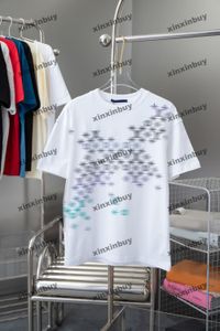 Xinxinbuy 2024 Men Designer Tee T Shirt Color Impresión Impresión de manga corta Mujeres de algodón Blanco Blanco Gris S-XL