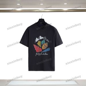Xinxinbuy 2024 Hommes Designer Tee T-shirt Conch Lettre Imprimer Col rond Manches courtes Coton Femmes Noir Blanc Abricot S-2XL