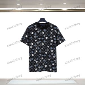 Xinxinbuy 2024 Men Designer T-shirt T-shirt Dots Wave Point Letter Afdrukken Katten met korte mouwen Zwart wit grijs S-2xl