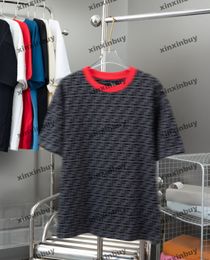 Xinxinbuy 2024 Hommes Designer Tee T-shirt Double lettre Impression Roma Femmes Noir Blanc Jaune Rouge M-3XL