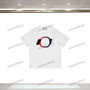 xinxinbuy 2024 hommes designer tee t-shirt double lettre imprimée femmes noir blanc rouge bleu s-2xl