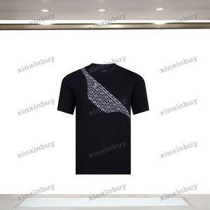 Xinxinbuy 2024 hombres diseñador camiseta camiseta doble letra jacquard parche cremallera mujeres naranja negro blanco azul rojo S-2XL