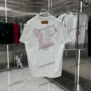 xinxinbuy 2024 hommes Designer tee t-shirt dragon lettre imprime 1854 couche couche à manches courtes coton femmes noir blanc xs-3xl
