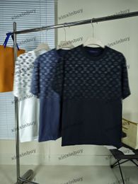 Xinxinbuy 2024 hombres diseñador camiseta camiseta gradiente letra impresión mujeres negro blanco rojo azul XS-2XL