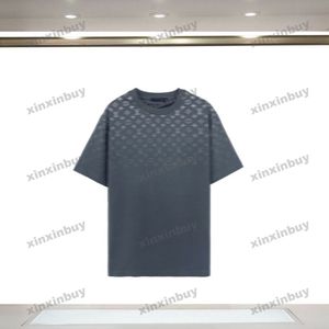 Xinxinbuy 2024 Hommes Designer Tee T-shirt Dégradé Lettre Impression 1854 Femmes Noir Blanc Gris Vert Noir M-3XL