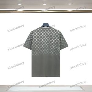 Xinxinbuy 2024 Mannen designer T-shirt Gradiënt brief afdrukken 1854 vrouwen zwart wit grijs blauw rood XS-3XL