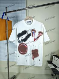 Xinxinbuy 2024 hombres diseñador camiseta camiseta Graffiti pintura letra impresión 1854 mujeres negro blanco rojo azul XS-2XL