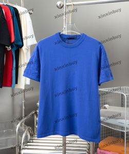 Xinxinbuy 2024 Hombres diseñador Tee camiseta Letra jacquard manga corta Lana tejida 1854 mujeres negro blanco azul rojo XS-L