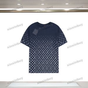 Xinxinbuy 2024 Hommes Designer Tee T-shirt Nouveau Dégradé Lettre Impression 1854 Femmes Noir Blanc Gris Vert Noir M-3XL