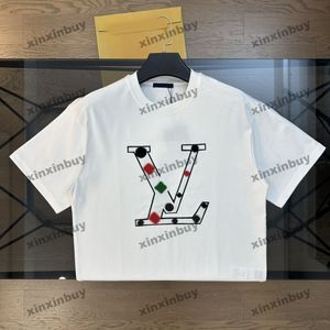 Xinxinbuy 2024 Hommes Designer Tee T-shirt Patch Lettre Broderie 1854 Femmes Noir Blanc Bleu Rouge XS-XL