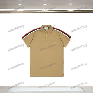 xinxinbuy 2024 hommes Designer tee t-shirt lettre de poche broderie épaule sangle à manches courtes coton femmes noir blanc gris xs-xl