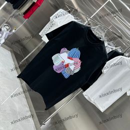 Xinxinbuy 2024 Hommes Designer Tee T-shirt Pois Citrouille Lettre Impression 1854 Col rond Coton à manches courtes Femmes Noir Gris Rouge S-2XL