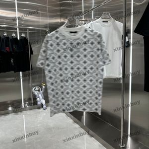 Xinxinbuy 2024 Hommes Designer Tee T-shirt Tie Dye Lettre Impression Col rond Manches courtes Coton Femmes Noir Blanc Bleu XS-2XL