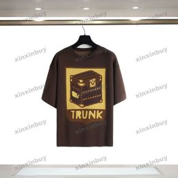 Xinxinbuy 2024 Hombres diseñador Tee camiseta caja de herramientas Letra jacquard Amantes de punto Cuello redondo Manga corta Algodón Mujer Negro S-2XL