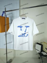 Xinxinbuy 2024 Hombres diseñador Tee camiseta White Cloud Letter Printing 1854 mujeres negro blanco rojo azul XS-XL